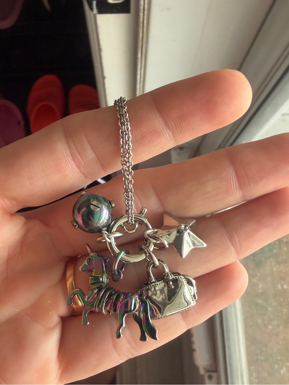 Coach Iridescent unicorn, ball, star and Purse Charm Necklace - Picture 7 of 11